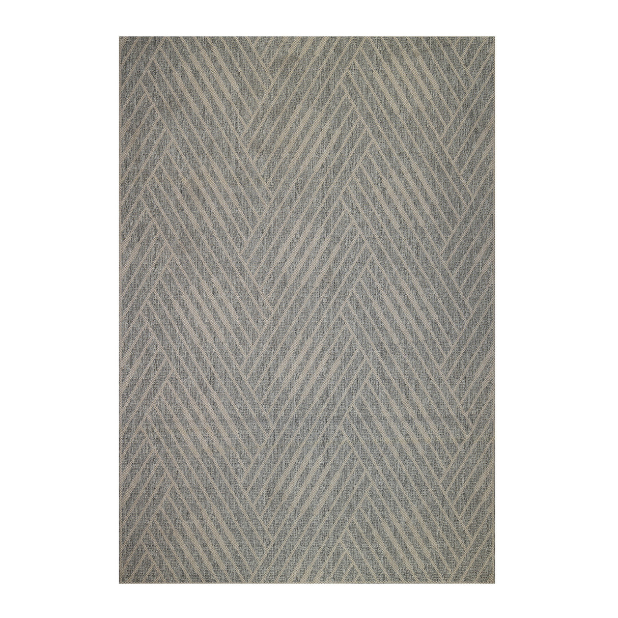 6' X 9' Gray and Blue Geometric Stain Resistant Indoor Outdoor Area Rug