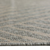 6' X 9' Gray and Blue Geometric Stain Resistant Indoor Outdoor Area Rug