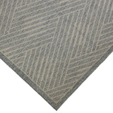 6' X 9' Gray and Blue Geometric Stain Resistant Indoor Outdoor Area Rug