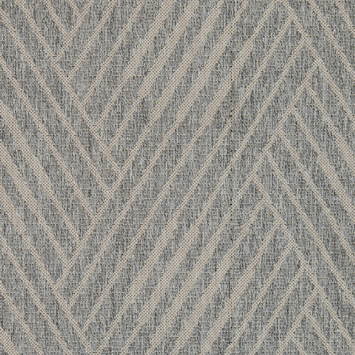 6' X 9' Gray and Blue Geometric Stain Resistant Indoor Outdoor Area Rug