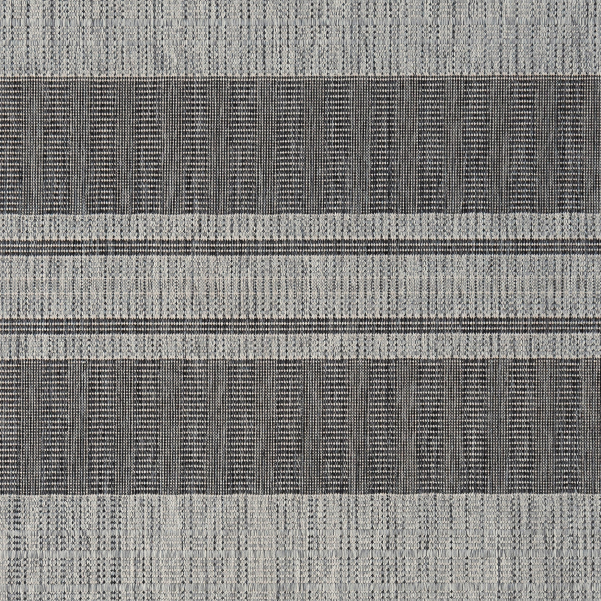 9' X 12' Blue and Gray Striped Stain Resistant Indoor Outdoor Area Rug