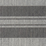 9' X 12' Blue and Gray Striped Stain Resistant Indoor Outdoor Area Rug