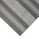 9' X 12' Blue and Gray Striped Stain Resistant Indoor Outdoor Area Rug