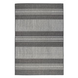 9' X 12' Blue and Gray Striped Stain Resistant Indoor Outdoor Area Rug