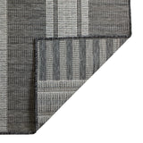 9' X 12' Blue and Gray Striped Stain Resistant Indoor Outdoor Area Rug