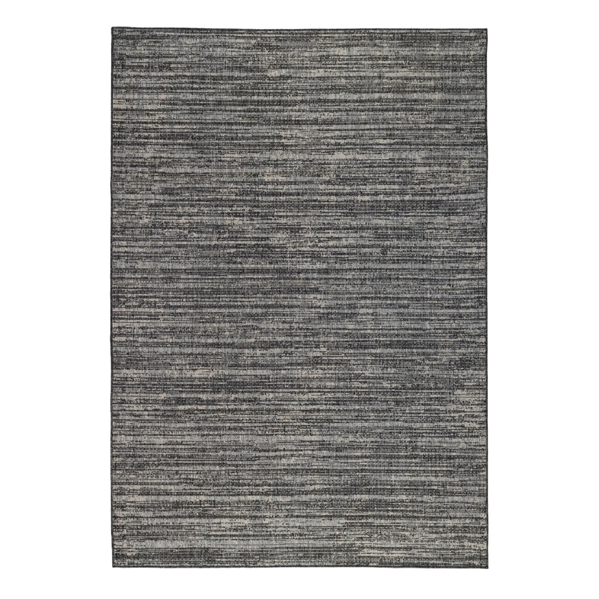 6' X 9' Brown and Ivory Striped Stain Resistant Indoor Outdoor Area Rug