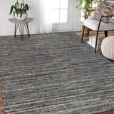 6' X 9' Brown and Ivory Striped Stain Resistant Indoor Outdoor Area Rug