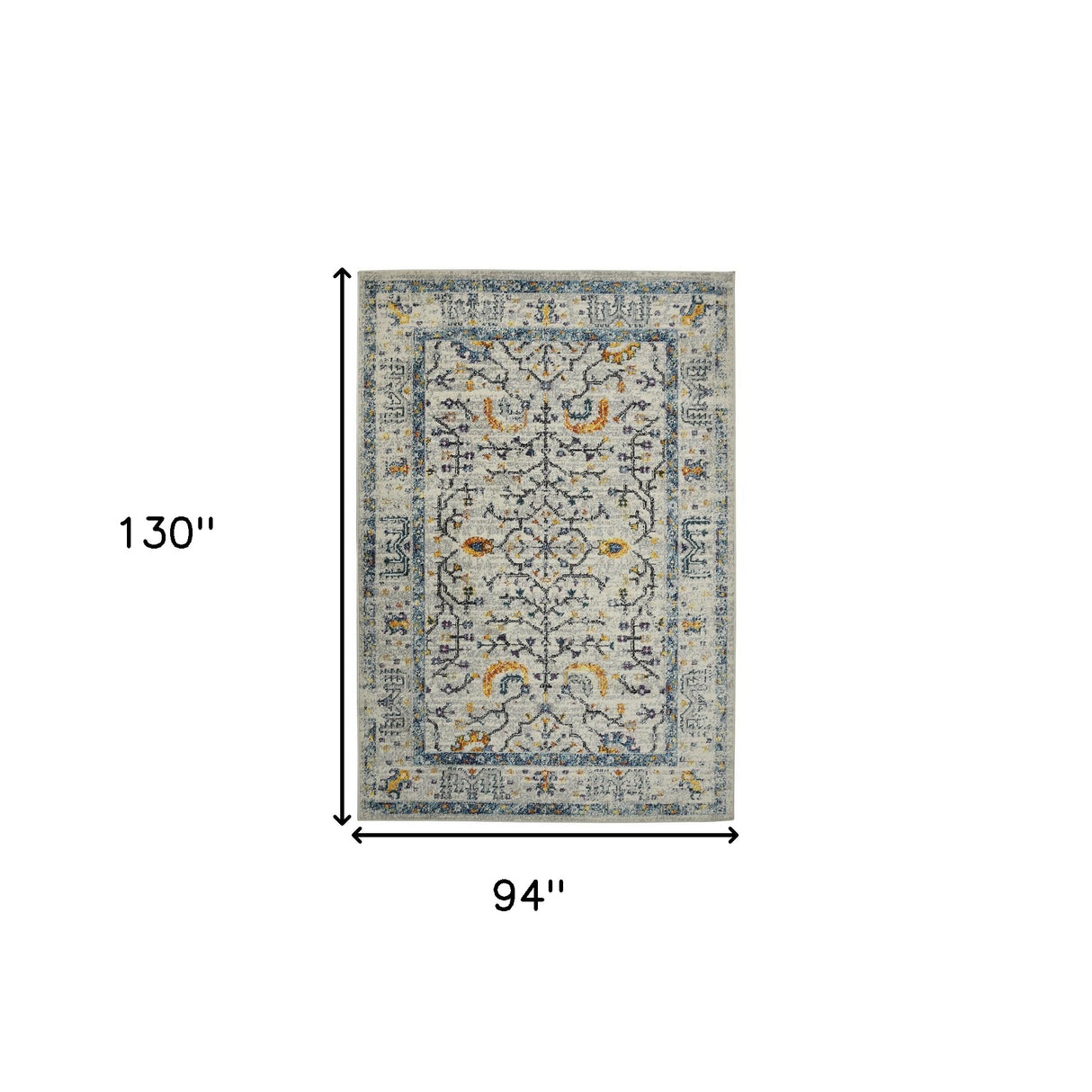 9' X 12' Yellow and Ivory Southwestern Stain Resistant Indoor Outdoor Area Rug