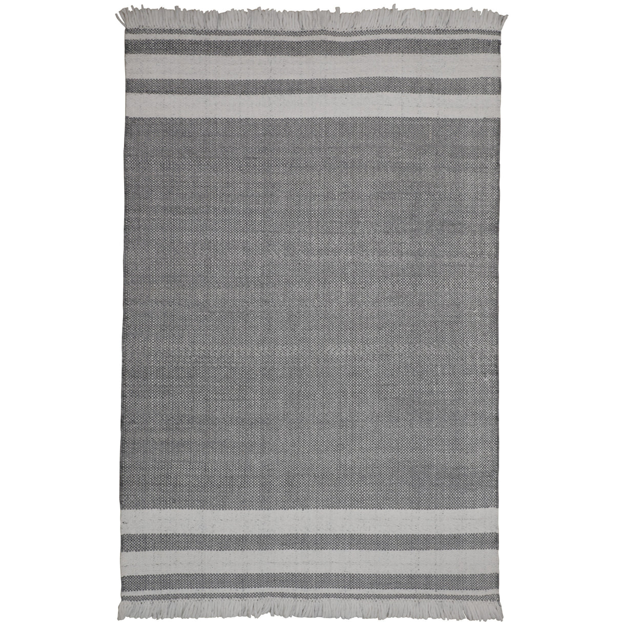 8' X 10' Gray Striped Handmade Stain Resistant Non Skid Indoor Outdoor Area Rug