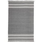 8' X 10' Gray Striped Handmade Stain Resistant Non Skid Indoor Outdoor Area Rug