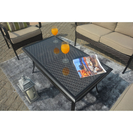 21" Black Metal Outdoor Chat Table