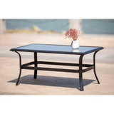21" Black Metal Outdoor Chat Table