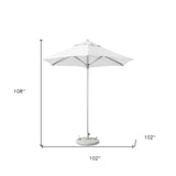 9' White Polyester Round Market Patio Umbrella