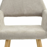 22" Gray And Brown Upholstered Arm Chair