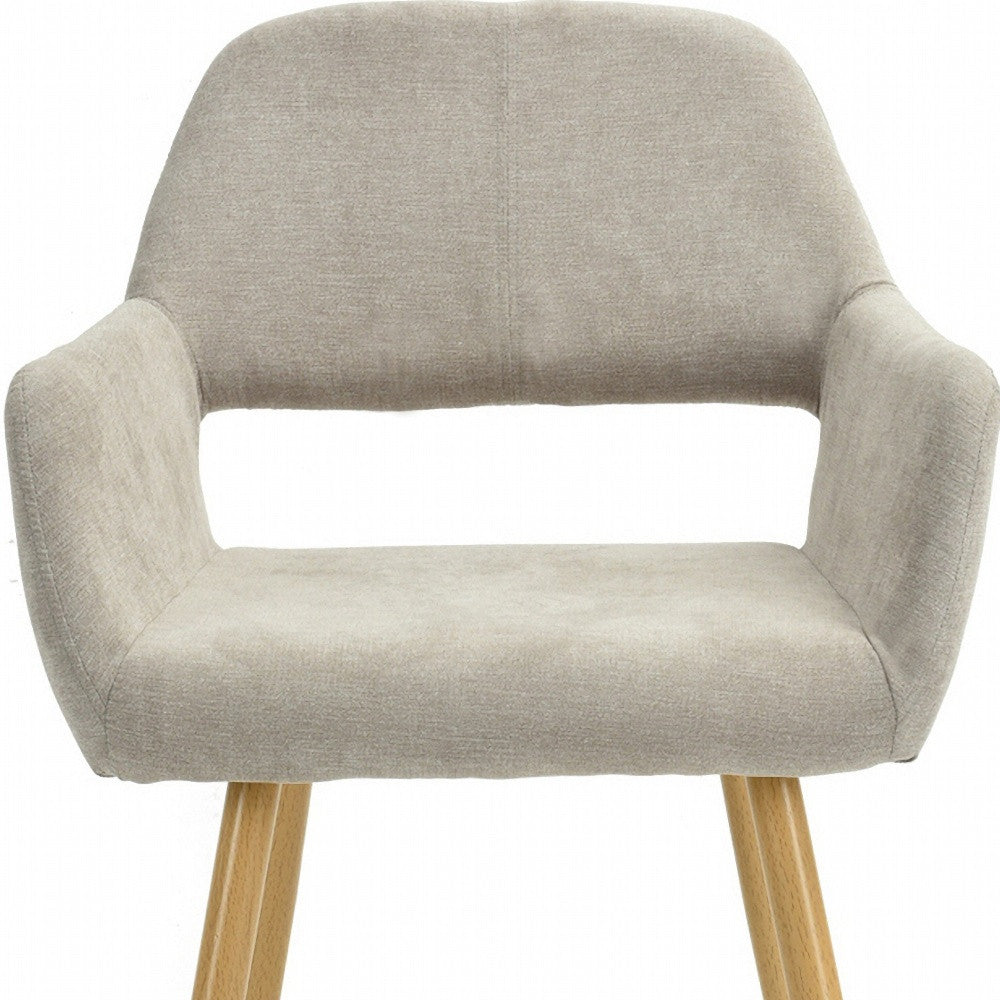 22" Gray And Brown Upholstered Arm Chair