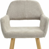 22" Gray And Brown Upholstered Arm Chair