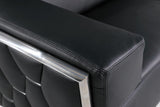 89" Black And Silver Leather Sofa