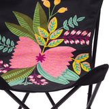 26" Black With Tropical Flowers Butterfly Chair