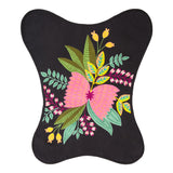 26" Black With Tropical Flowers Butterfly Chair