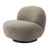 30" Khaki Green And Black Sherpa Slipper Chair