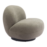 30" Khaki Green And Black Sherpa Slipper Chair