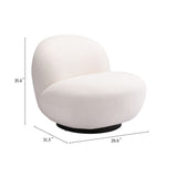 30" Cream And Black Sherpa Slipper Chair