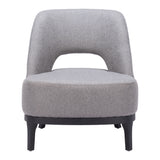 26" Gray And Black Fabric Lounge Chair