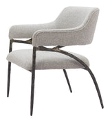 28" Gray And Black Fabric Arm Chair