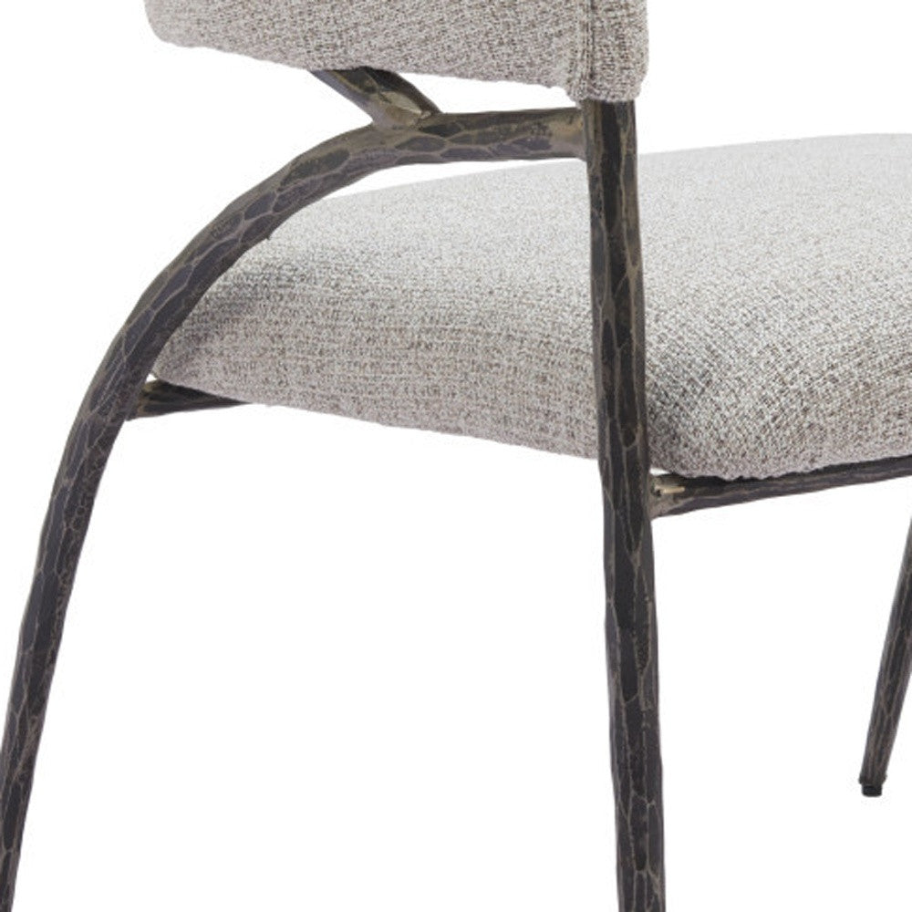 28" Gray And Black Fabric Arm Chair