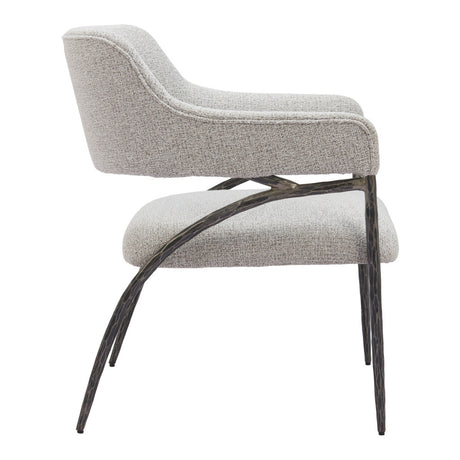 28" Gray And Black Fabric Arm Chair