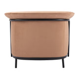 35" Tan And Black Fabric Arm Chair