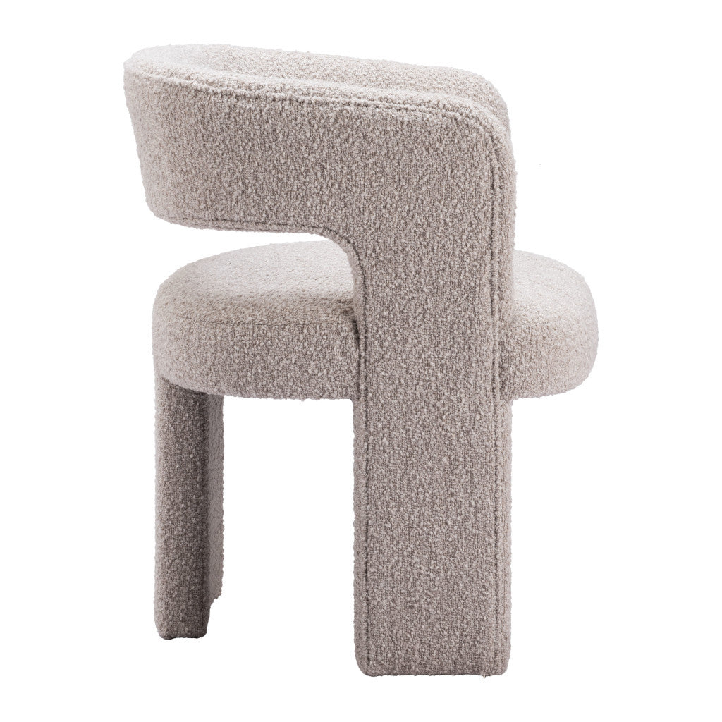 27" Beige Boucle Contemporary Arm Chair