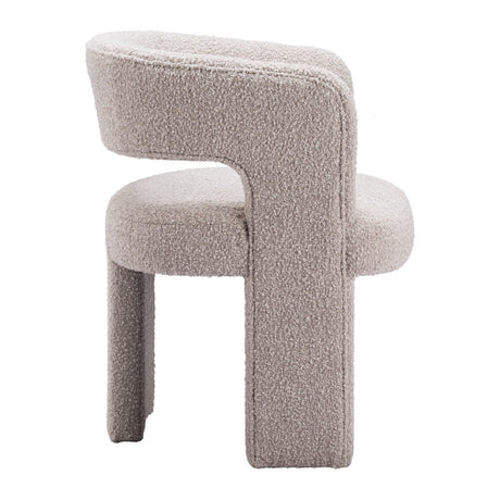 27" Beige Boucle Contemporary Arm Chair