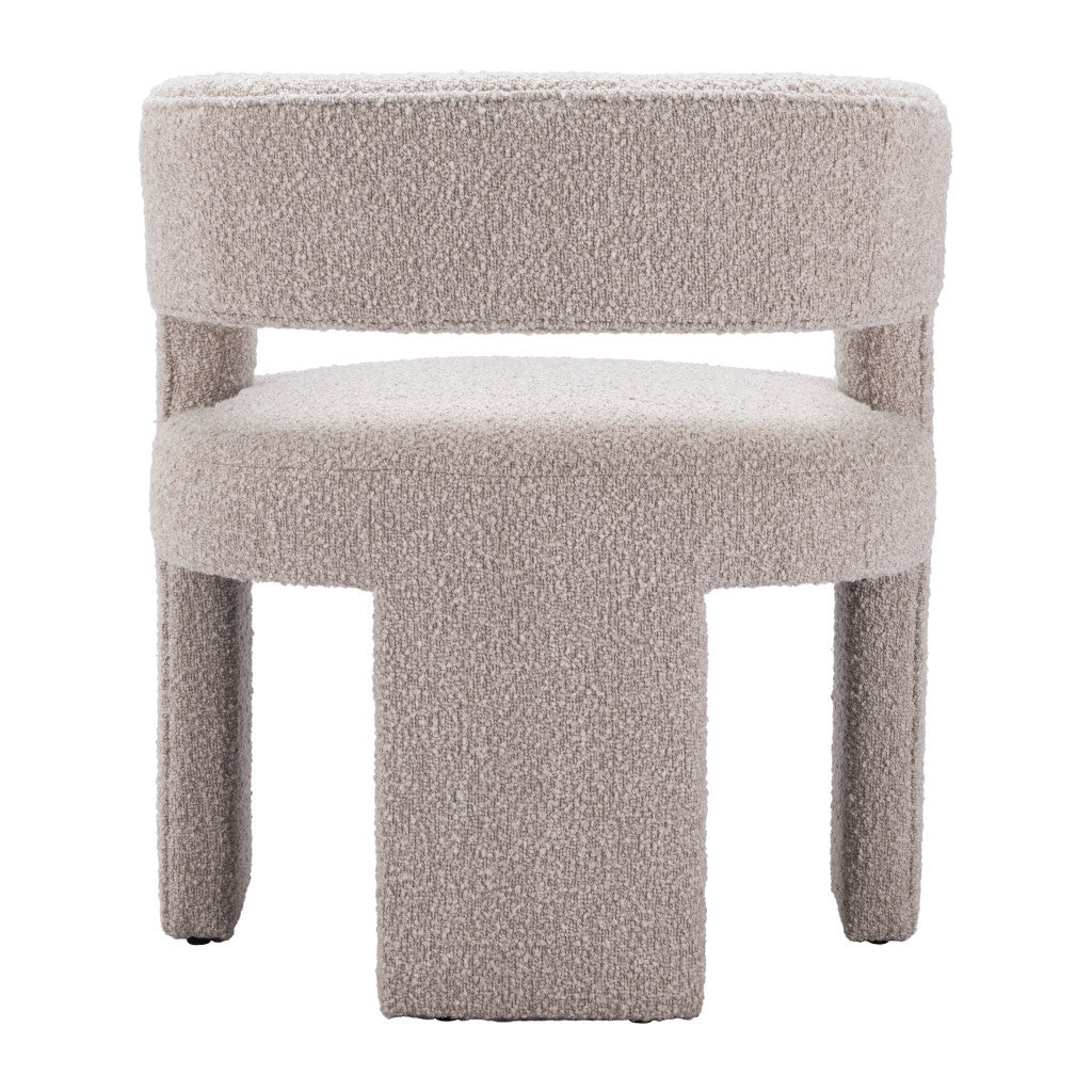 27" Beige Boucle Contemporary Arm Chair