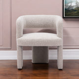 27" Beige Boucle Contemporary Arm Chair