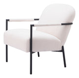 26" Ivory And Black Sherpa Arm Chair