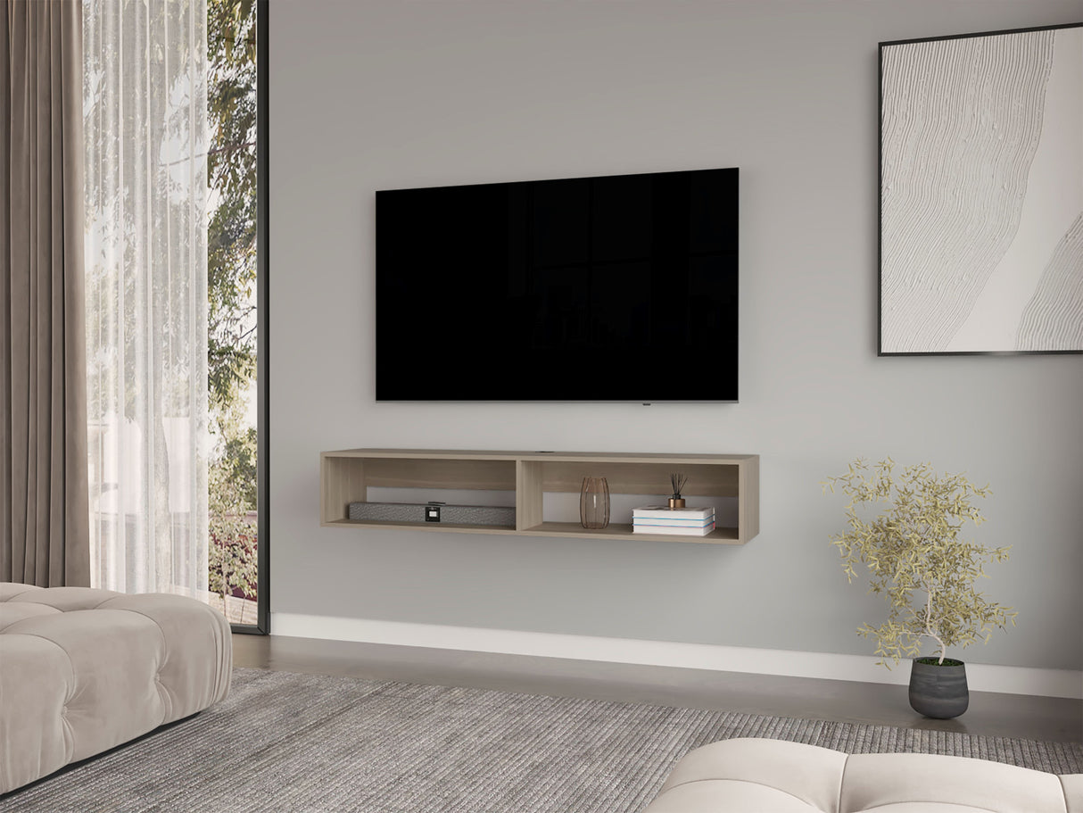 59" Beige Floating Mount TV Stand