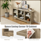 58 Inch TV Stand with 6 Open Storage Shelves for TVs up to 65 Inches-Gray