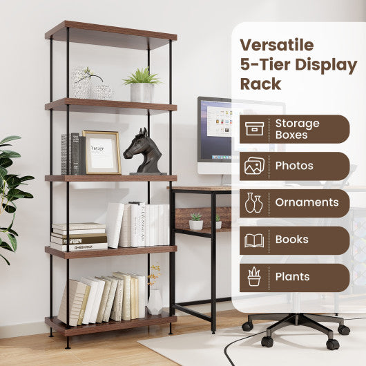 2/3/4/5-Tier Multipurpose Display Rack with Metal Frame-5-Tier