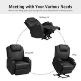 Power Lift Recliner Chair with Massage and Heat for Elderly with Remote Control-Black