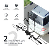 2-Bike Hitch Mount Bike Rack for 1-1/4 Inch or 2 Inch Receiver-Black