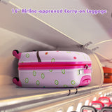 5 Piece Kids Luggage Set with Backpack  Neck Pillow  Name Tag  Lunch Bag-Pink