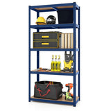 5-Tier Heavy Duty Metal Shelving Unit with 2000 LBS Total Load Capacity-Blue