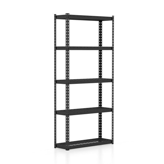 5-Tier Metal Shelving Unit with Anti-slip Foot Pad Height Adjustable Shelves for Garage-S