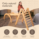 5in1 Montessori Climbing Frame Set: Triangle Ladder + Arch/Rocker + Slide Board/Ramp + Netting rope + Cushion