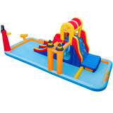 6-In-1 Inflatable Water Slide with Dual Slides and Cave Crawling Game without Blower