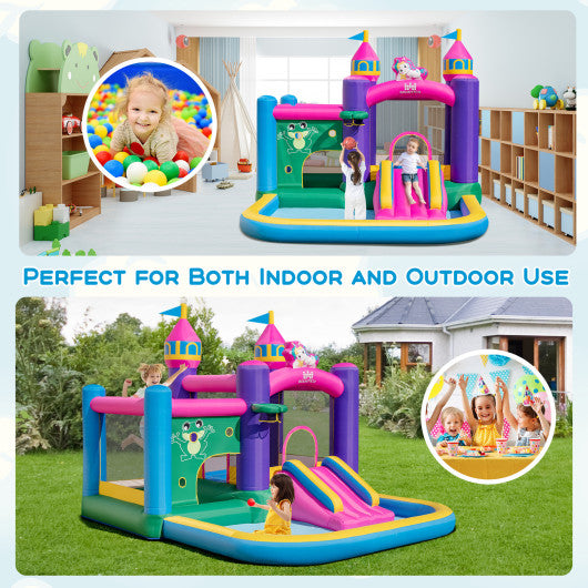 6-in-1 Kids Blow up Castle with Slide and Jumping Area and Ball Pit Pools without Blower