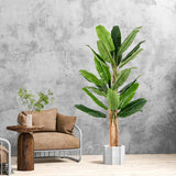 5.5/6.5 Feet Tall Artificial Banana Tree with 10/27 Large Leaves-6.5 ft