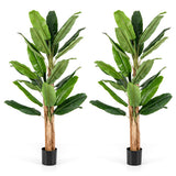 5.5/6.5 Feet Tall Artificial Banana Tree with 10/27 Large Leaves-6.5 ft