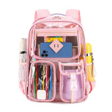 JoyBox Large Clear Backpack, Heavy Duty PVC Transparent Bookbag, Perfect for School, Work, Travel, Stadium Approved by Contixo